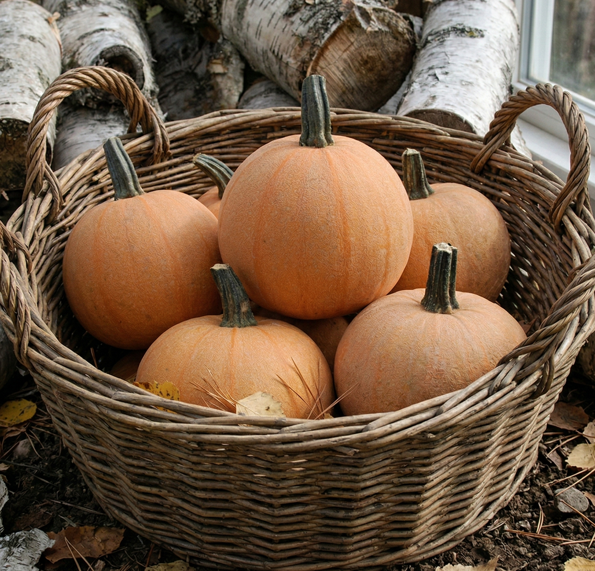 Winter Luxury Pumpkin with frosted tangerine skin and silver netting, ideal for baking and culinary use