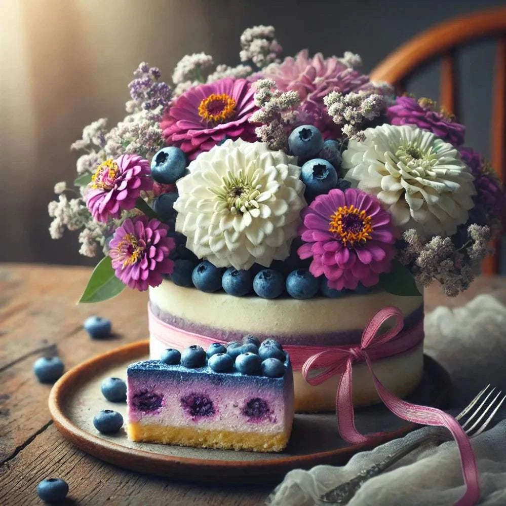 Zinnia Blueberry Cheesecake Mix with lavender, magenta, and white blooms.