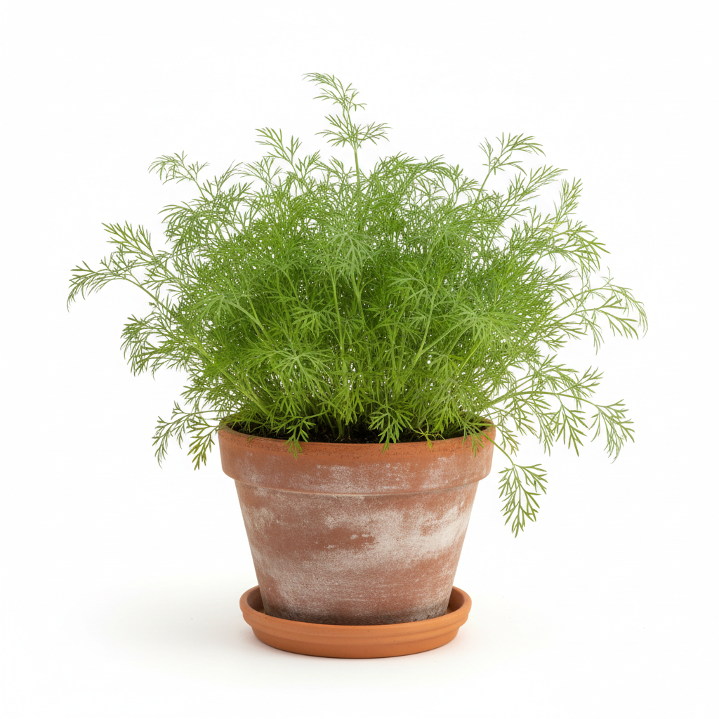Dense emerald-green Ella Dill leaves in garden setting